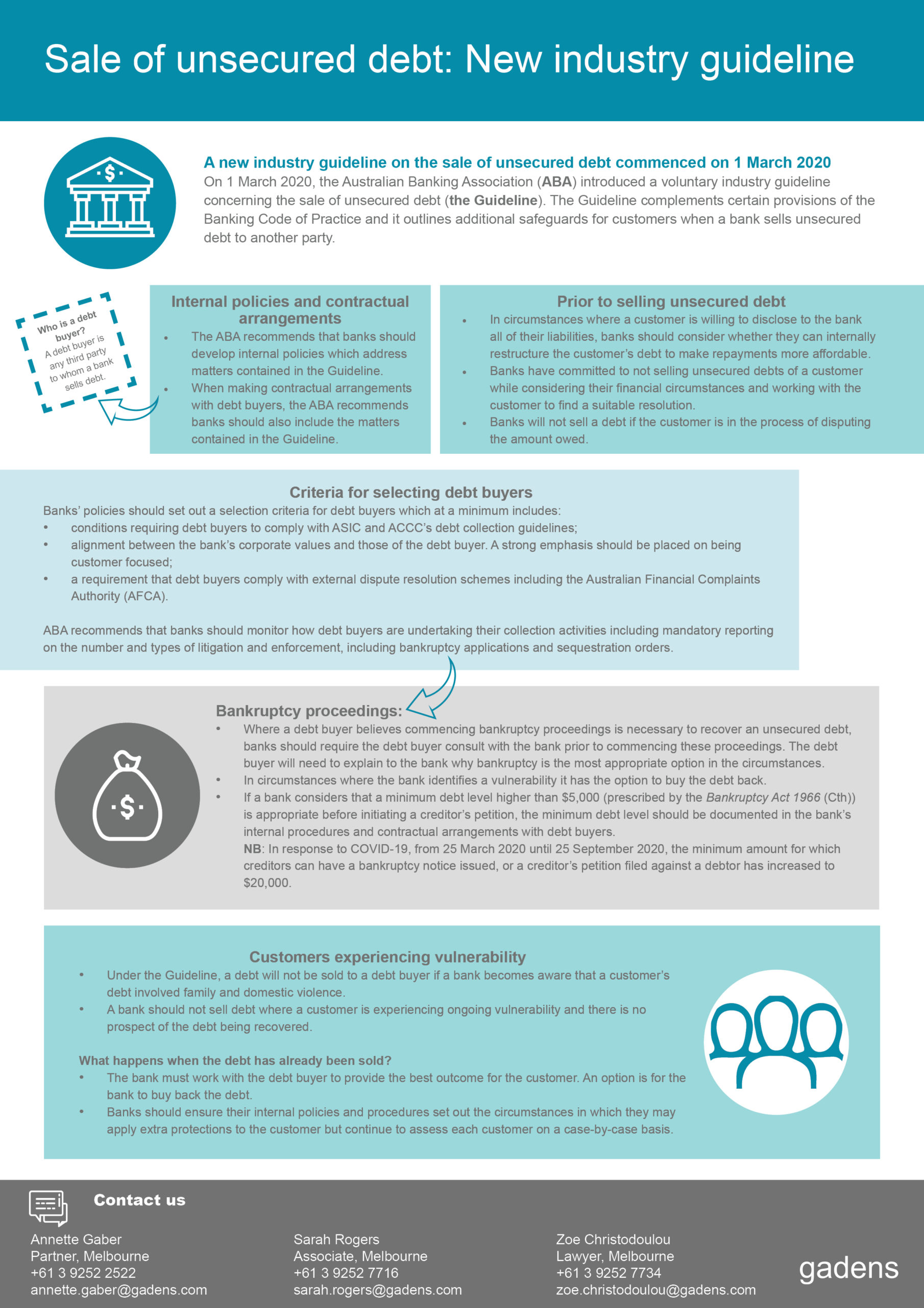 Sale of unsecured debt: New industry guideline | Gadens